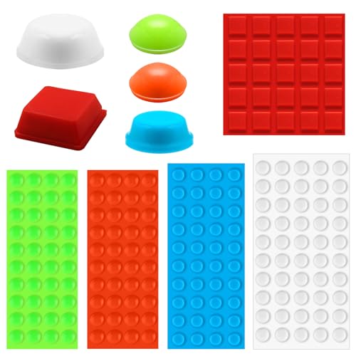 195pcs Bump Dots for Visually Impaired Silicone Braille Stickers Low Vision Aids Multiple Sizes Shapes Colors Raised Tactile Adhesive Dots for Blind Elderly Products