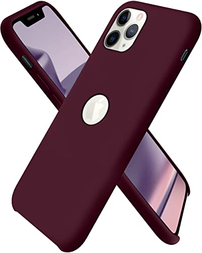 Image of DIZORO Liquid Silicone Soft Back Cover for iPhone 12 Pro Max Case, Shockproof Slim Camera & Full Body Protection Non Yellowing Cover with Microfiber Lining & Logo Cut (6.7 Inch) -Wine Red