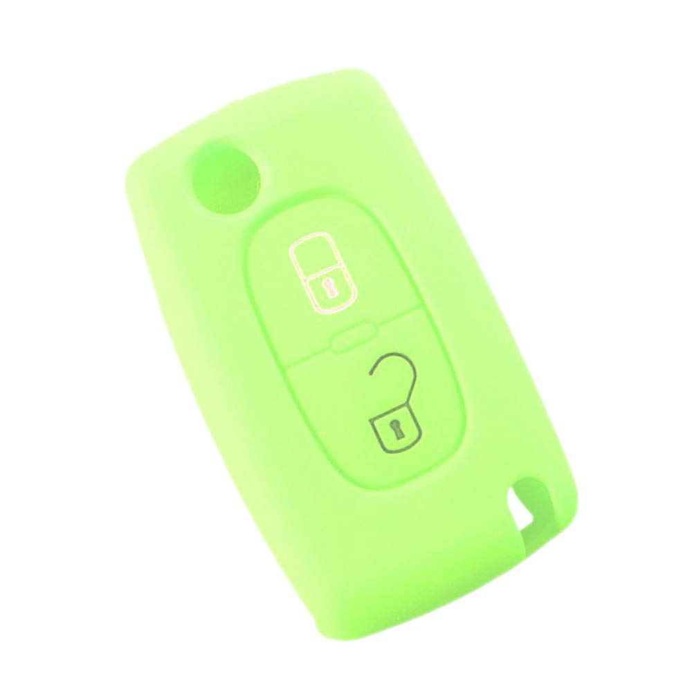 KLVRD Keychain For 2 buttons Silicone Car Key Case For PEUGEOT 207 307 308 407 408 For Citroen C3 C4 C4L C5 C6 Protector Cover