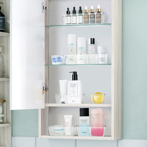 wowbox 25 pcs clear plastic drawer organizer set 4 sizes desk drawer divider organizers and storage bins for makeup jewelry gadgets for kitchen bedroom bathroom office