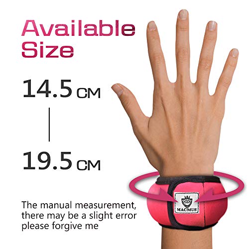 MACMUS Ankle/Wrist Weights (1 Pair) for Yoga, Fitness, Workout, Exercise, Walking, Jogging, Gymnastics, Aerobics and Gym (1-2kg) (Black, 1 kg/Pair)