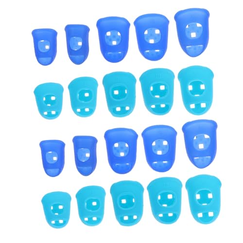 OSALADI 20個ギター用 指ガード シリコン製指プロテクター 滑り止め設計 通気性あり 弦楽器対応 子供 大人用 楽器練習用アクセサリー