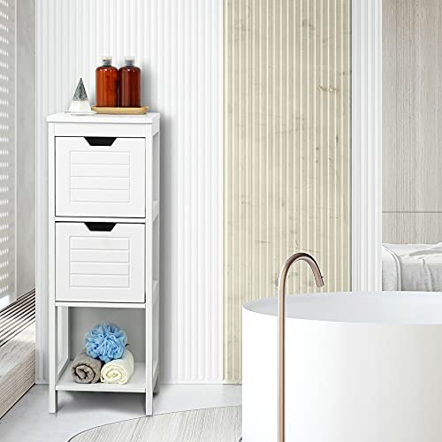 Zenoddly Bathroom Storage Cabinet With Drawers And Shelves, White Bathroom Cabinet Bathroom Towel Storage, Versatile Wooden Accent Cabinet For Bathroom Laundry Room Entryway Kitchen Pantry #TOP1