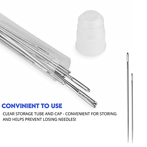25 Pcs Sewing Needles, 5 Assorted Sizes (1.6, 1.8, 2, 2.2, 2.4 Inches) Embroidery Needles For Hand Sewing, Large Eye Stainless Steel Pins Kit For Stitching Quilting Cloth Repair Diy #TOP2
