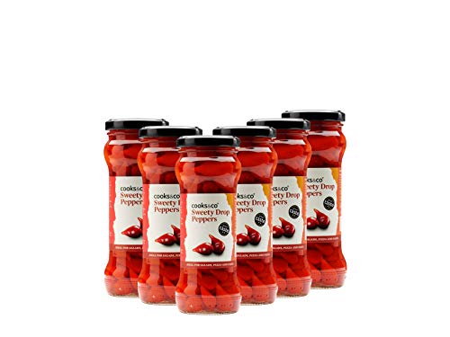 Cooks & Co Sweety Drop Red Peppers in Brine 235 g (paquete de 6)