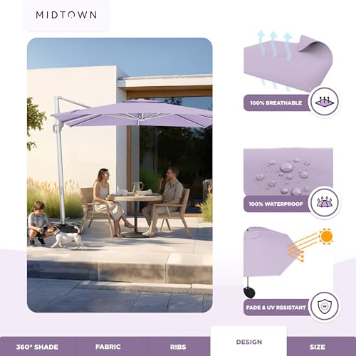 Image of Midtown Umbrellas Grande Square - 9 x 9 Ft Cantilever Umbrella