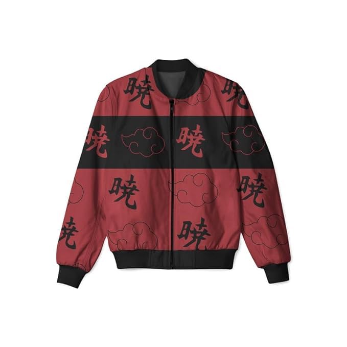 Koverify Cotton Printed Regular Anime Zip Up High Neck Bomber