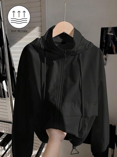 Chic & Cozy: The Ultimate Black Casual Hooded Jacket for Effortless Style in Every Season - Image 2