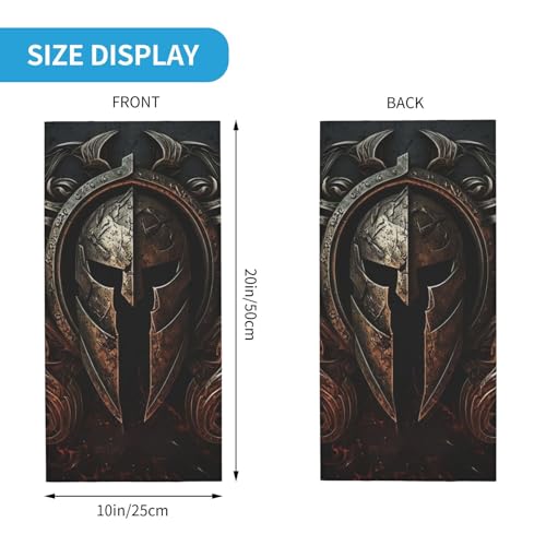 HERRECX Spartan Warrior logo Gothic Dark Cuello Pasamontañas Balaclava Bandana para Mujeres y Hombres, Blanco miniatura 3