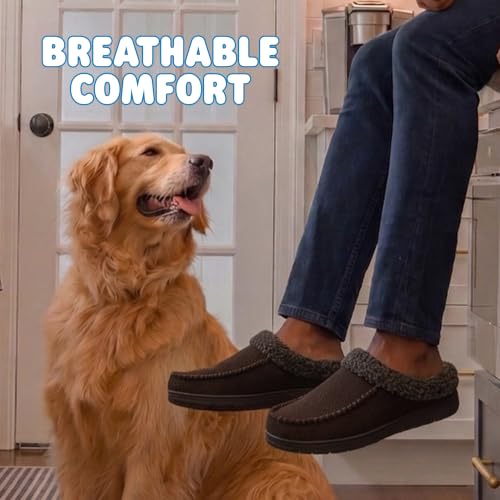 Image of Dearfoams Men's Brendan Indoor /Outdoor Breathable Memory Foam Clog House Shoe with Wide Widths Slipper