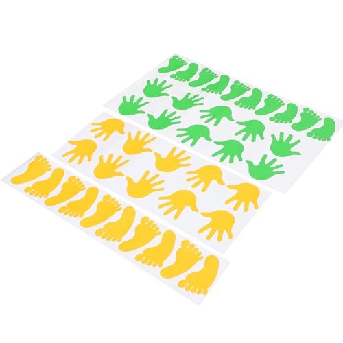 Calcomanías de huellas para piso y mano, 40 piezas adhesivas