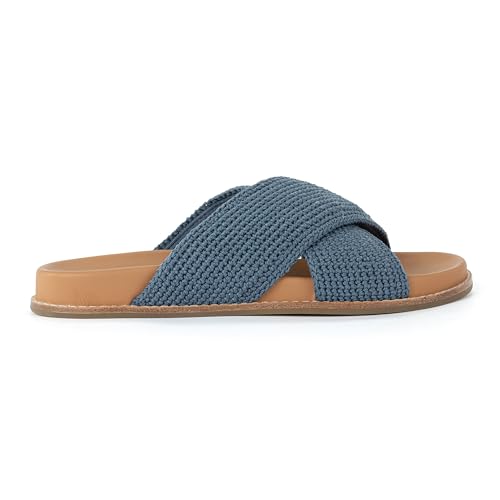 Image of The Sak Penelope Slide Sandal - Women's Flat Fashion Slides with Soft Cushion Sole -Hand Crochet Slip On Sandals For Everyday