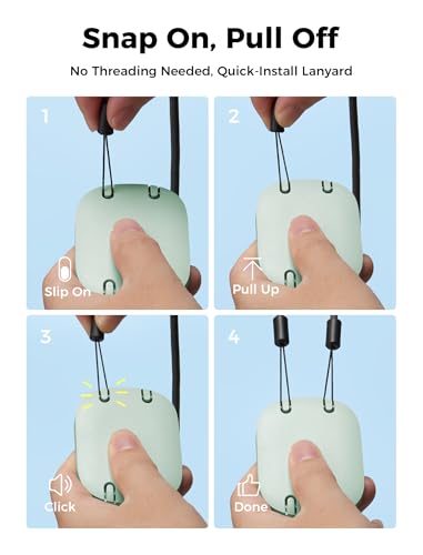 Image of Aecooly Mini Portable Neck Fan, Mighty Hands Free Fan, Magnetic Fit Click 01 USB Rechargeable [10H Max Cooling Time], Personal Battery Powered, Pocket for Travel, Summer, Gifts for Women -Green