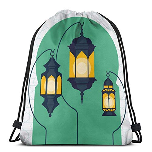 Bolsa de cordón con tres paneles de línea de lámpara de calle, bolsa de gimnasio, bolsas de cordón, bolsas de polietileno para deportes, playa, vacaciones, natación, viajes, para mujeres y hombres, 42