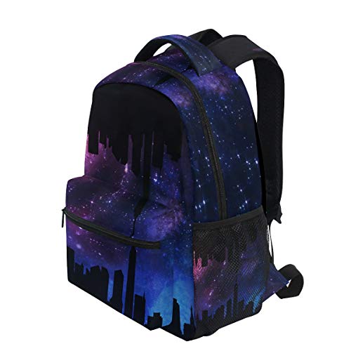 Aangepaste Mode Causale Stad Silhouet Galaxy Prints Rugzakken Meisjes Jongens Schooltassen Schouders Tas Reizen… - Afbeelding 4