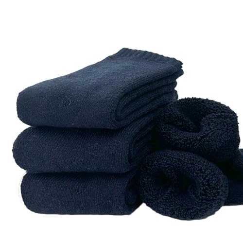 3 Pairs Men's Winter Marino Wool Socks Super Thick Heavy Winter Ski Hiking Thermal Warm Large Size Solid Color Socks