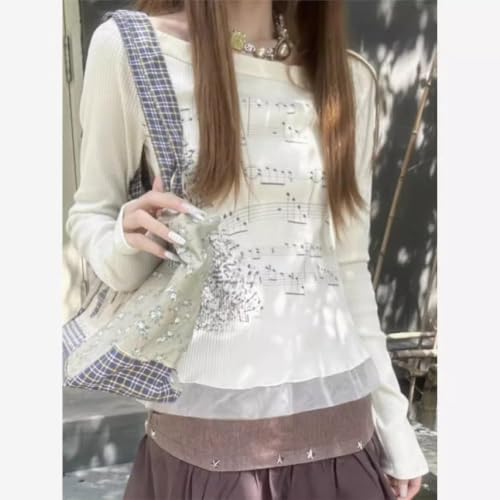 Image of Grunge Clothes for Women Y2K Tops Long Sleeve Fairy Grunge Aesthetic Shirts Teen Girls Vintage Graphic Tees Fall