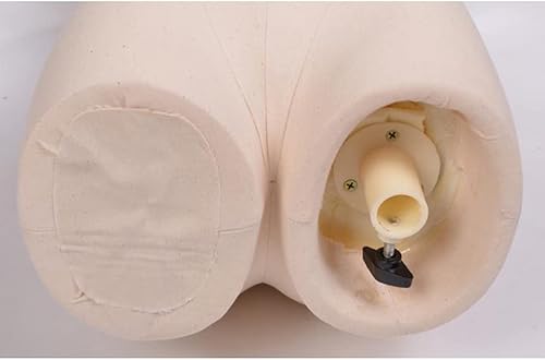 Miniatura 6 de QHYXT Maniquí de cuerpo de torso de maniquí femenino con brazo de madera maciza, modelo de media longitud de lino, altura ajustable, negro, dorado,