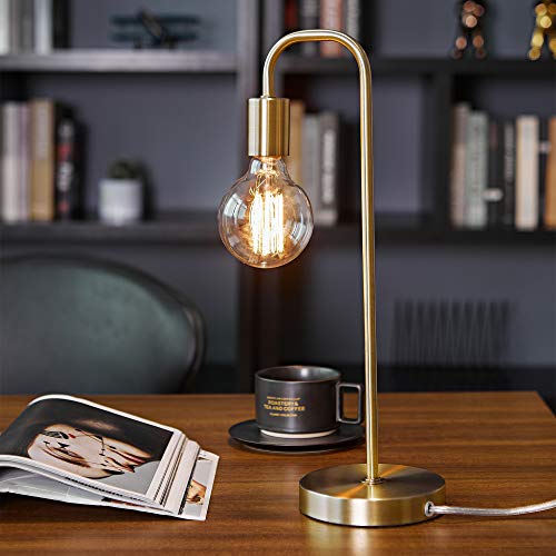Globe Electric 67433 Holden 18" Table Lamp, Matte Brass, Modern, Night Stand, Bedroom Décor, Living Room, Bedside Light by Globe Electric - Used condition - Image 3
