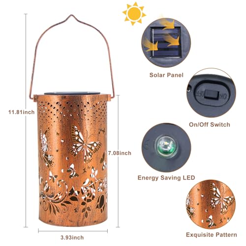 Image of BSGlobal Butterfly Solar Lanterns Outdoor Waterproof Hanging Lights