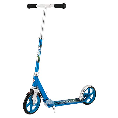 Razor A5 Lux Kids Folding Aluminum Portable Kick Push Scooter, Blue