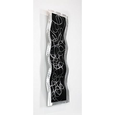 Statements2000 Black & Silver Modern Abstract Painting Metal Wall Art Sculpture - Home Décor, Contemporary Design, Home Accent - Chaotic 2 by Jon Allen Cover