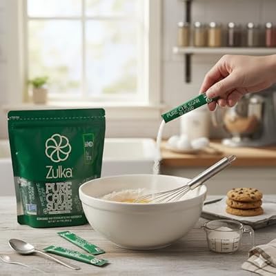 Zulka 100 Individual Sugar Packets for Coffee, 0.14 oz | All Natural & Non-GMO - Pure Cane Sugar Sticks, Azucar Pura de Cana en Sobres Individuales, Breakroom Supplies, Coffee Condiments, Airbnb Essentials