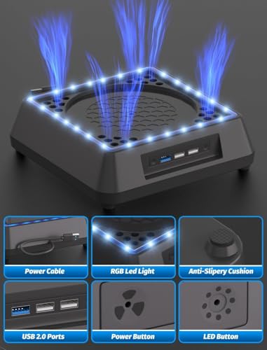Image of Cooling Fan for Xbox Series X Mviioe Xbox Series X Cooling Stand with LED Indicator, Extra Big Turbo Fan, USB 2.0 Ports (Only Compatible with Xbox Series x)