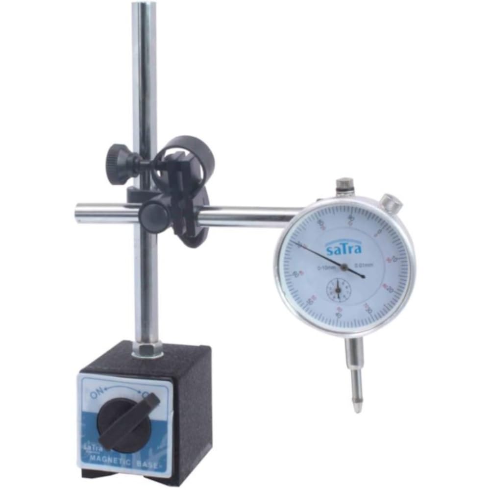Reloj Comparador con Soporte Magnético Profesional SIO – Medición Precisa 0,01 mm – Base Magnética Ajustable y Reloj de Alta Precisión para Mecanizado e Industria