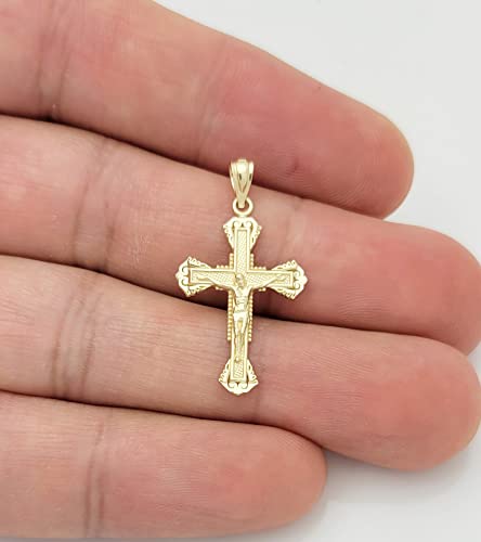 10K Yellow Gold Cross Pendant Gold Cross Charm Small3