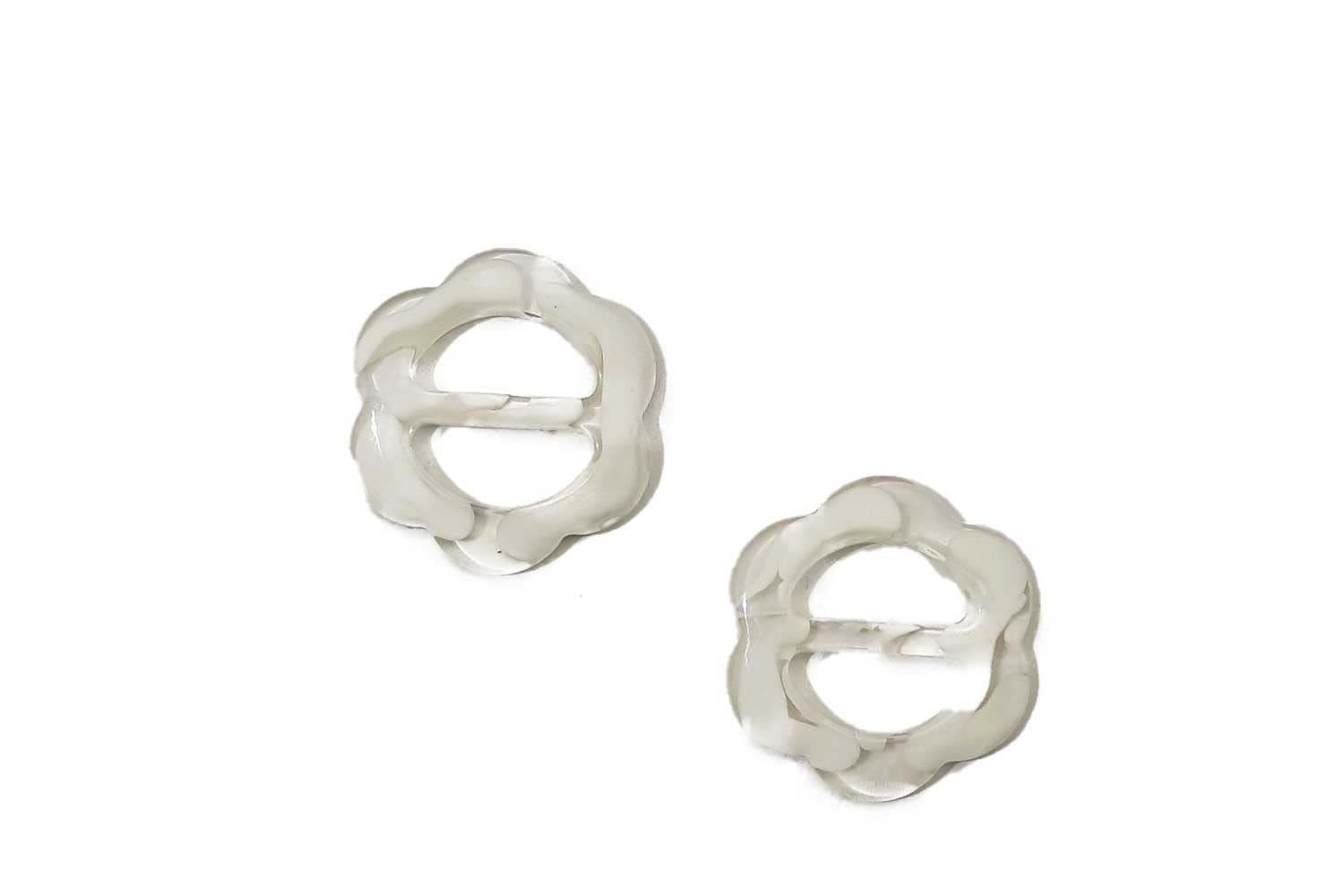 White Printed Flower Shape Plastic Buckles for belt handbag Suitable for most styles silk scarves tee shirt fashion ladies Women Belt buckle package of 4 pieces-image-32