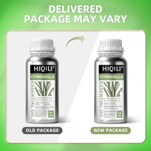 Image of HIQILI 16 Fl Oz Citronella Oil for Homemade Sprays, Add to Diffuser, 100% Pure and Natural Undiluted