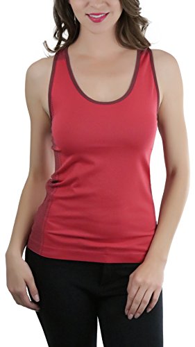 ToBeInStyle Women's Wide Strap Racerback Form Fitting Tank Top