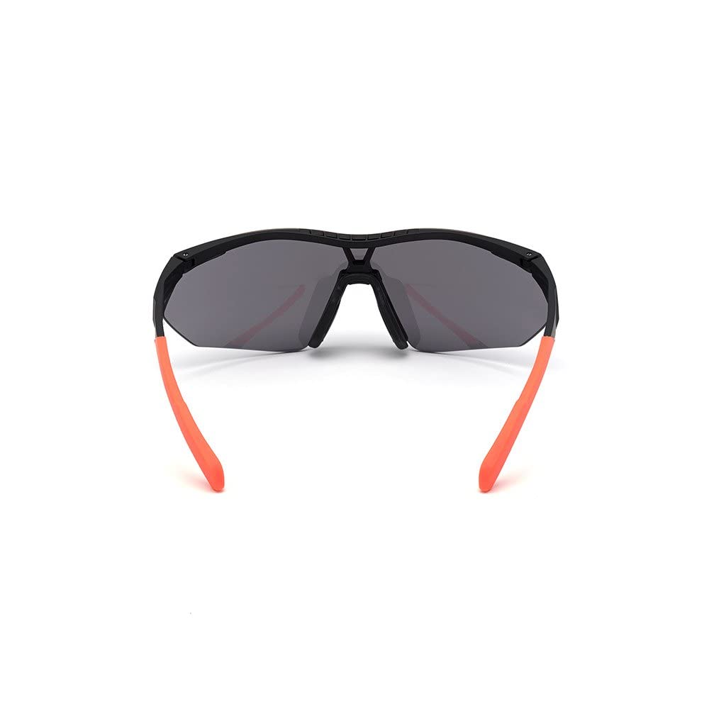adidas Sport SP0016 Sonnenbrille Damen, Sportliche, Schlanke und Leichte Sonnenbrille, Maskenförmige Gläser, Rauchige Linsen, Mattschwarz
