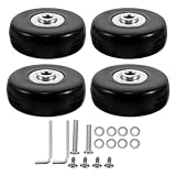 Mikikit Kit de 4 Ruedas de Repuesto para Maletas de 50 Mm con Cojinetes de Bolas, Juego de Ruedas Giratorias de Alta Resistencia para Equipaje de Viaje, Accesorios Duraderos y Compatibles