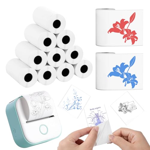 12 Rollos Papeles de Impresora Térmica, papel de pegatina para imprimir, Mini Pegatina Imprimible Autoadhesiva, papel térmico para cámara infantil, Compatible Con Todas Las Mini Impresoras Térmicas