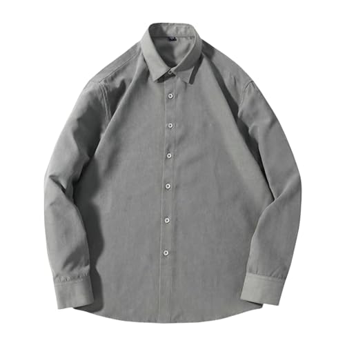 Camisa de manga larga bordada para hombre corte ajustado cuello cuadrado liso