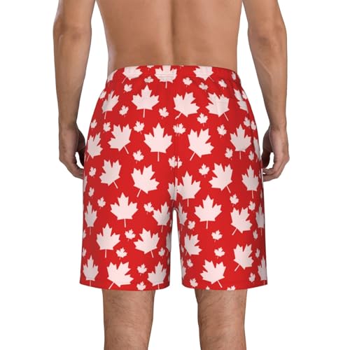 Maple Leaves Mens Beach Shorts Quick Dry Casual Swim Trunks Beach Holiday Party3