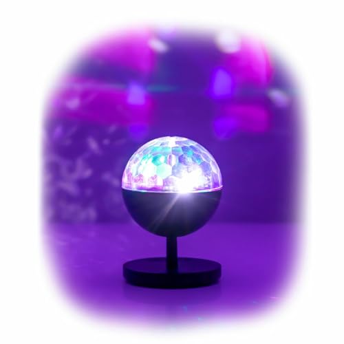 InnovaGoods® Bola luzes discoteca LED com alto-falante, projetor de luz multicor fixo ou sequencial com som ativado, ranhura para cartões TF, rotação de 360, ideal para aniversários, festas.