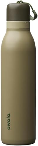 Owala FreeSip Twist - Botella de agua aislada de acero inoxidable con pajilla para deportes y viajes, sin BPA, 24 onzas, gris pardo (Off Road)