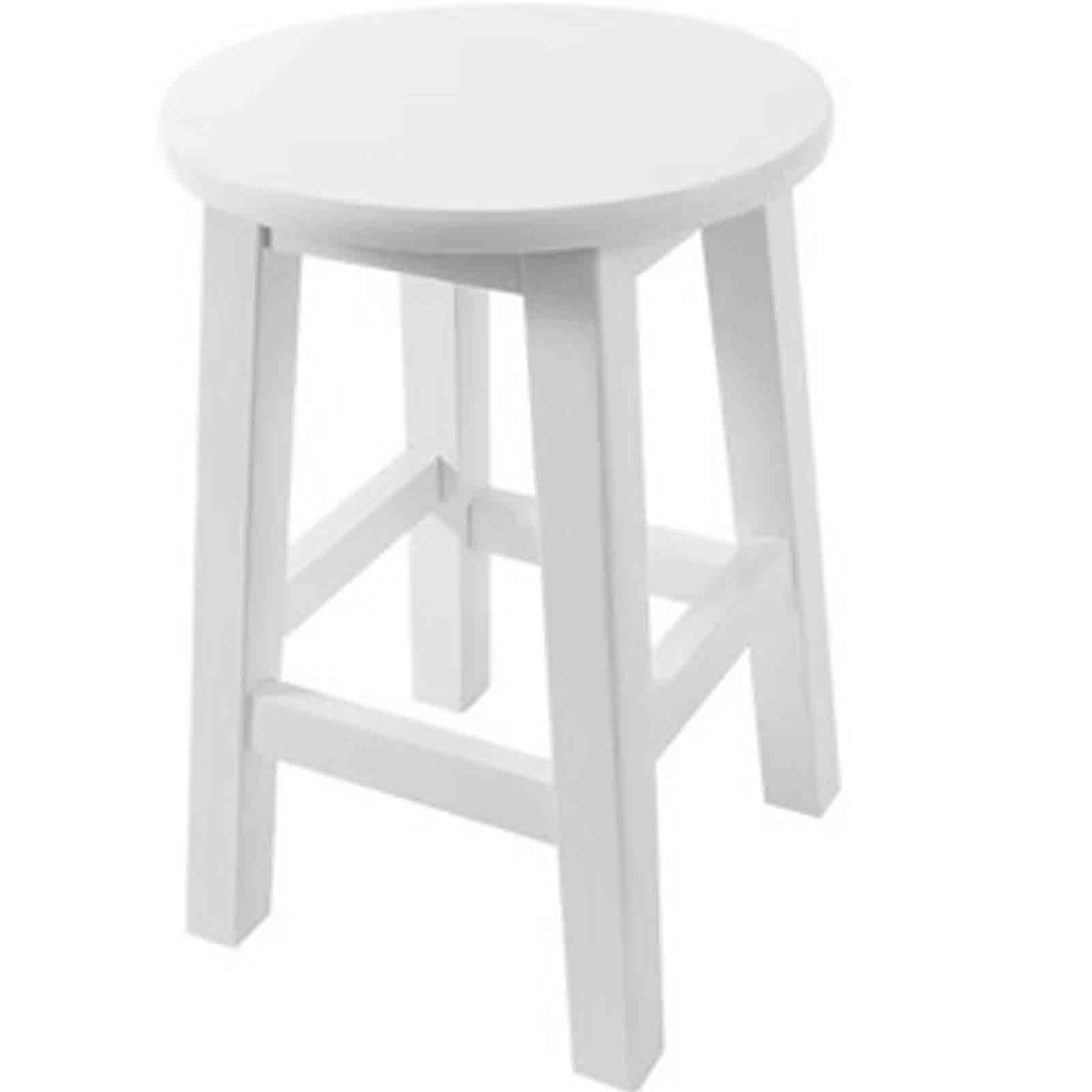 Tragbarer kleiner runder Hocker aus Massivholz für Schlafzimmer und Couchtisch, Weiß (30 x 50 cm) Küche, Haushalt & Wohnen