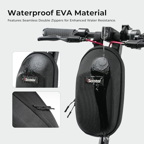 iScooter Scooter Storage Bag Large Capacity 3L Waterproof Scooter Handlebar Bag Front Hanging Bag Case for Electric Scooter Carrier Kick Scooters Folding Bike Universal Accessories - Image 4