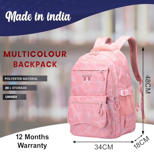 Image of Tinytot 30 Litre, Stylish & Trendy Water Resistant High Storage Multi-purpose School Backpack College Bag Travel Standard Backpack Bag For Boys & Girls, 2nd Standard Onward, 19 Inch