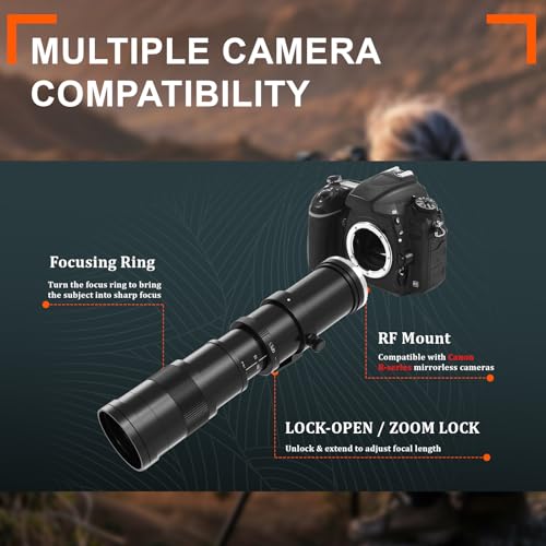 Image of Telephoto Lens for Canon - RF Lens 420-800mm Manual Focus MF Zoom Lens for Canon EOS R, Ra, RP, R3, R5, R5 C, R6, R6 Mark II, R7, R8, R10, R50, R100 Mirrorless