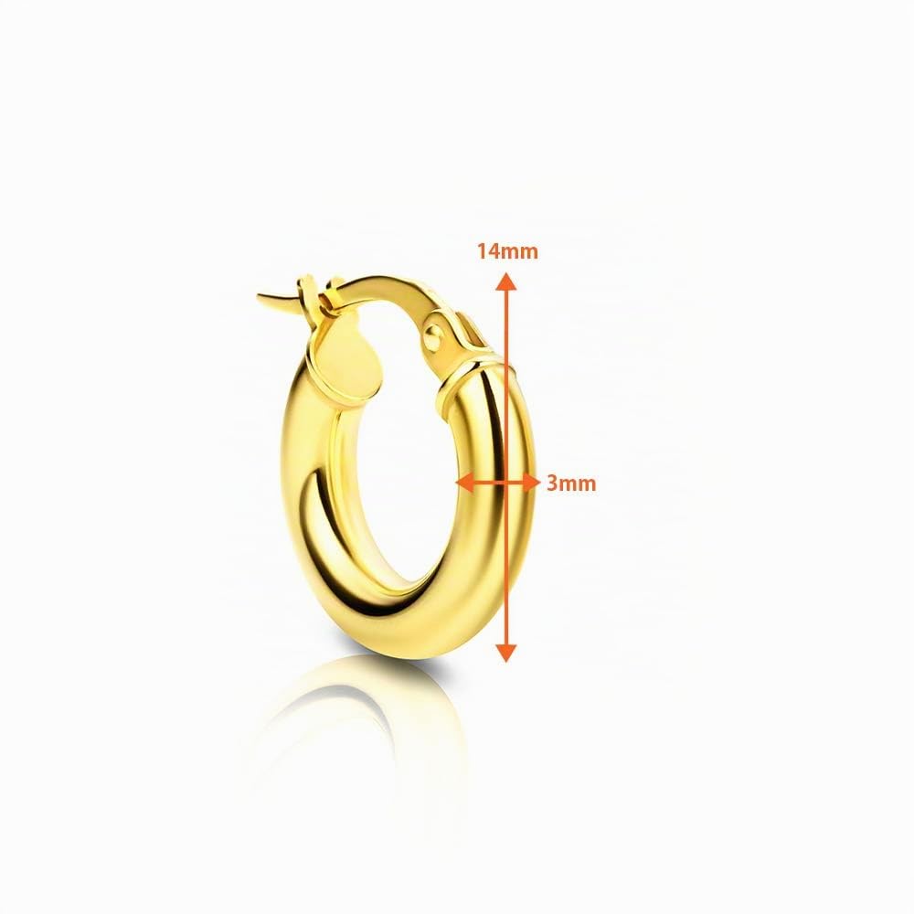 Orovi Pendientes de aro de oro amarillo 375 9k para mujer, oro amarillo, sin piedra