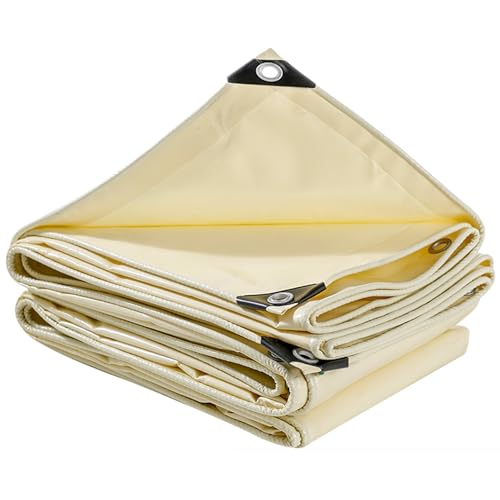 Lona de PVC beige de 1x1 m impermeable con ojales para cubrir suelos 2