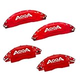 AOOA Red with White Logo Caliper Covers for 2020–2024 Toyota GR Supra – DIY Custom Aluminum Caliper Covers, Easy Install No Paint, Exterior Upgrade, Car Enthusiasts & Sports Car Owners(Set of 4)