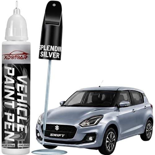 Image of XDOTOAR Car Touch Up Paint for Maruti Suzuki Swift Splendid Silver (WBE) | 2K Paint Technology | Exact Color Match | Car Scratch Repair Paint Pen | Automotive Touch Up Paint | Quick Drying | Rust Protection | 18ml