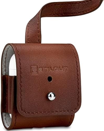 Housse AirPods 2 cuir véritable StilGut marron antique antichoc