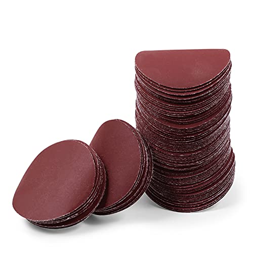 LEONTOOL サンドペーパー サンディングペーパー #800 100枚 50mm*50mm マジック式 丸型 赤 研磨用 木工用 表面処理 穴なし 紙やすり サンディングディスク 塗装剥がし 下地処理 仕上げ 木工 樹脂 プラスチック 家具 金属表面 超精密仕上げ磨きに使いやすい